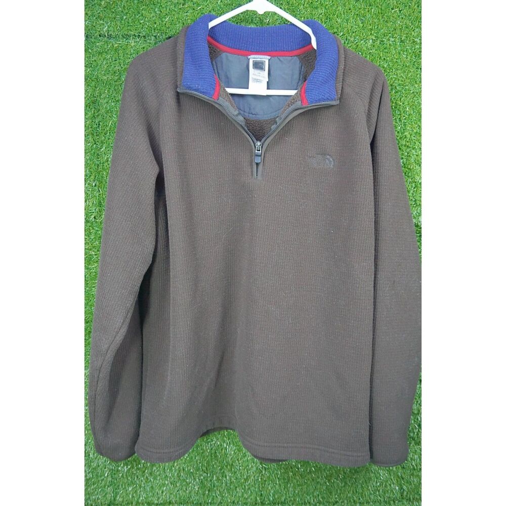 The North Face Brown Fleece Quarter Zip Pull Over - Men's Size L